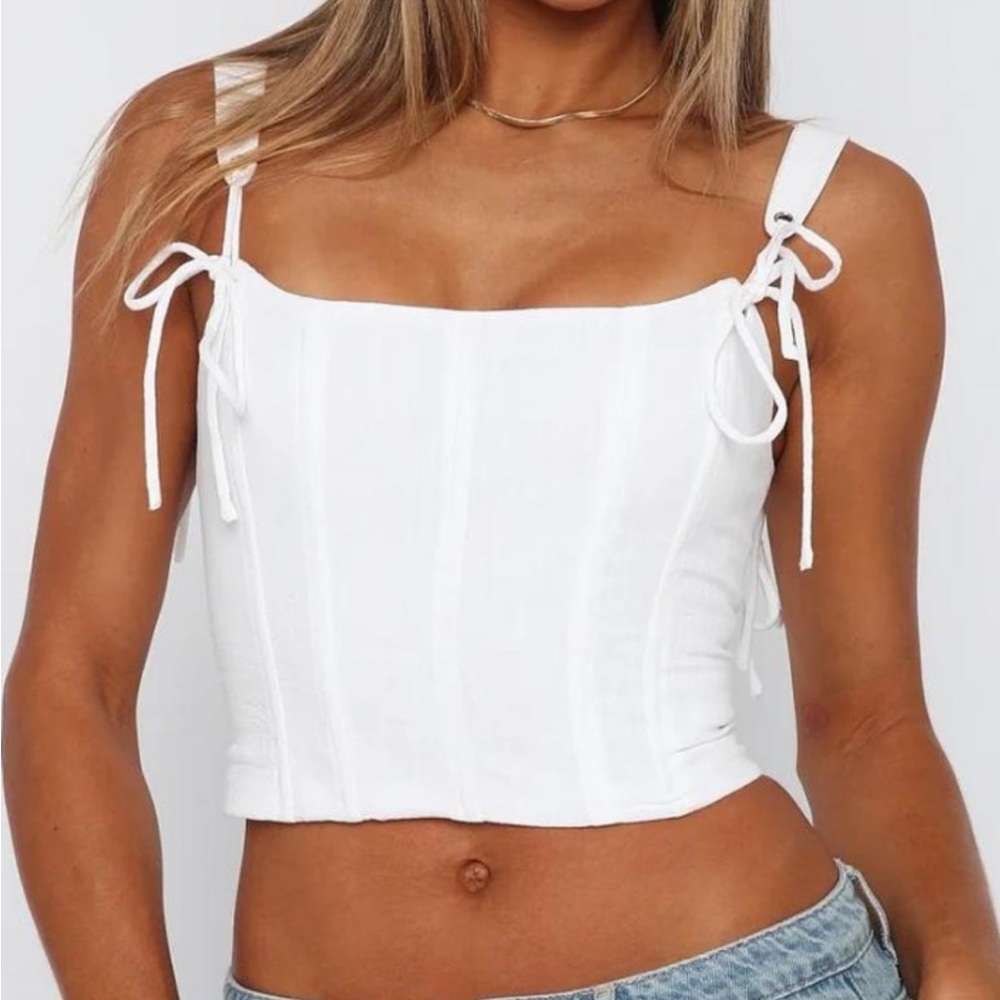 White Fox She Is Beauty Bustier White